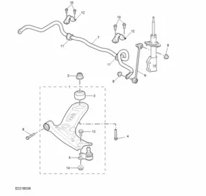 E221B038: FRONT ARM ANTI ROLL BAR