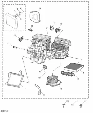 E321A051: FRONT INTERIOR AIRFLOW