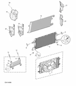 E341A069: CONDENSER RADIATOR FAN MODULE(1.5L)