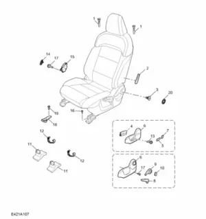 E421A107: DRIVER SEAT(COMMON PARTS)