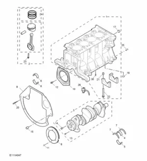 E111A047: CYLINDER BLOCK CRANKSHAFT ROD PISTON (1.5L)