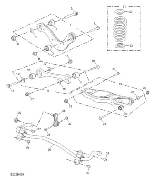 E222B029 REAR ARM & ANTI-ROLL BAR