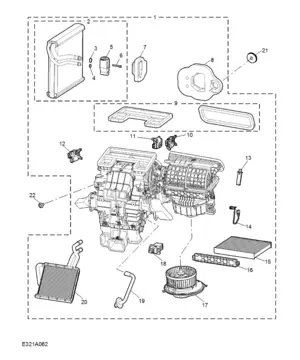 E321A062 FRONT INTERIOR AIRFLOW