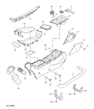 E413A098 CONSOLE TRIM